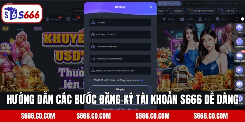 Hướng dẫn các bước đăng ký tài khoản S666 dễ dàng