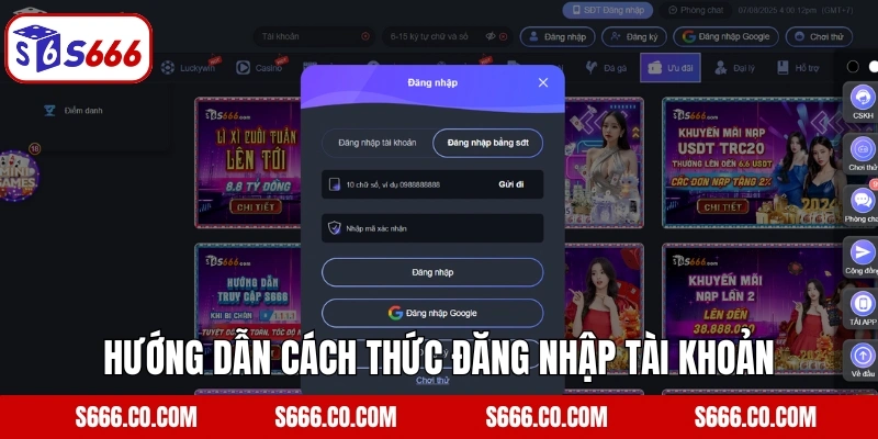 Hướng dẫn cách thức đăng nhập tài khoản S666 dễ dàng